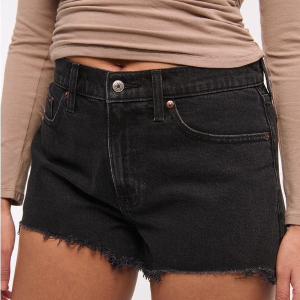 Abercrombie & Fitch Black Denim Cutoff Shorts
